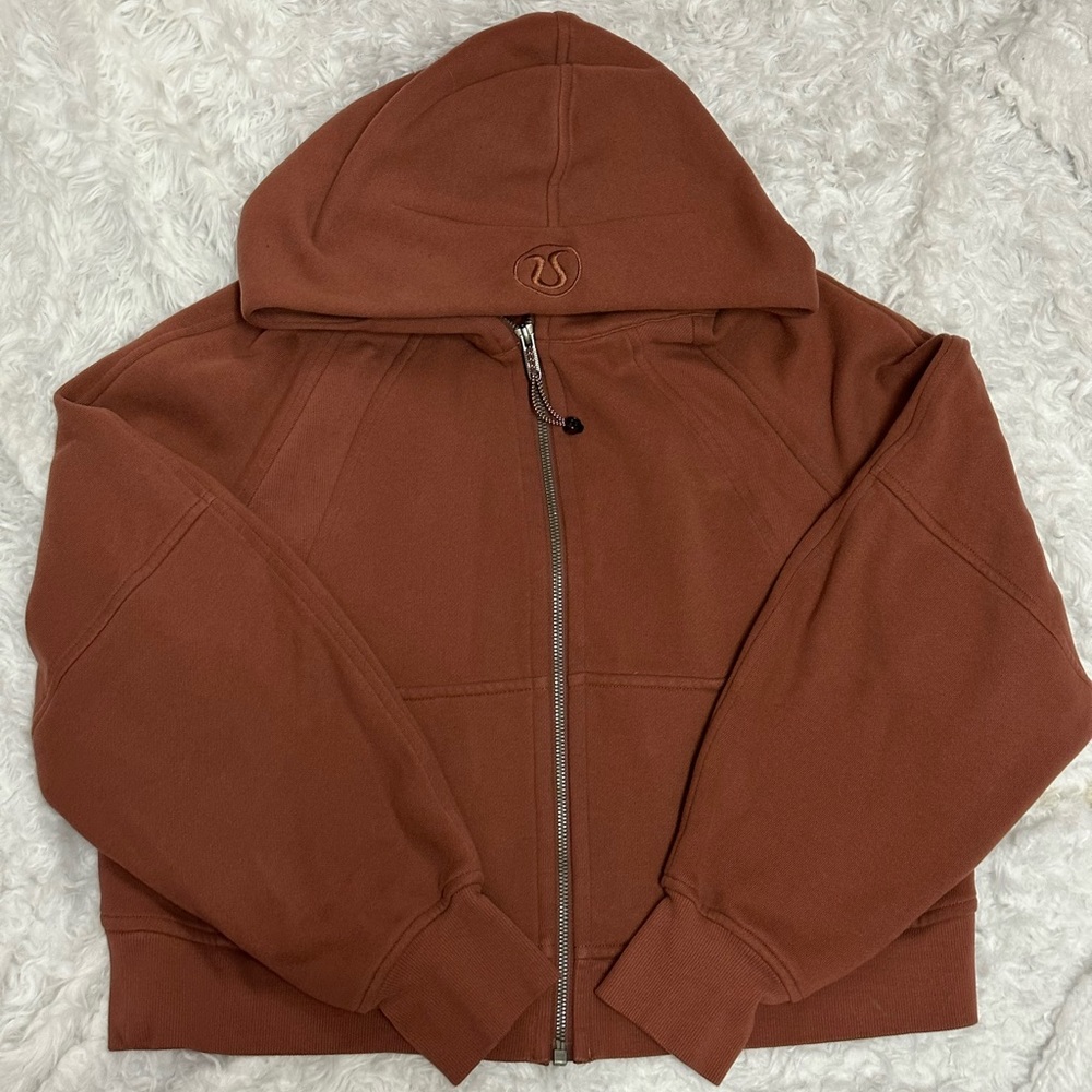 Lululemon ancient copper brown oversized scuba full zip hoodie jacket size XS/S